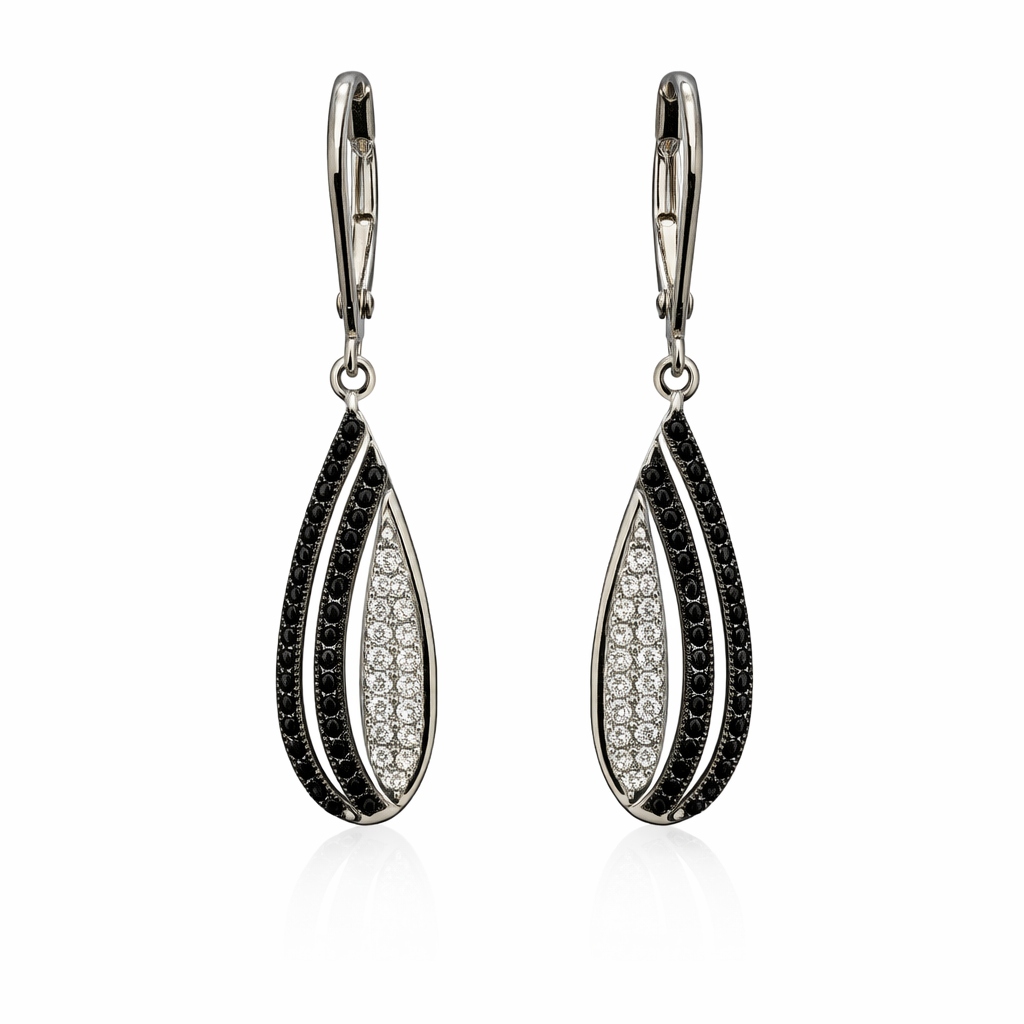 Boucles d'oreilles pour femme en argent 925, cubic zirconium - BO572 - Divers