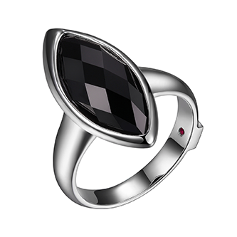 Bague argent 925, pierre marquise