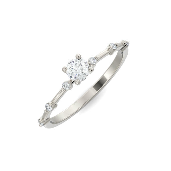 Bague pour femme en or 10k, 0.31 carat de diamants laboratoire VS ( diamant central = 0.25 carat ) - FS-065AW - MALO