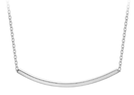 Pendantif argent 925, tige courbée unie