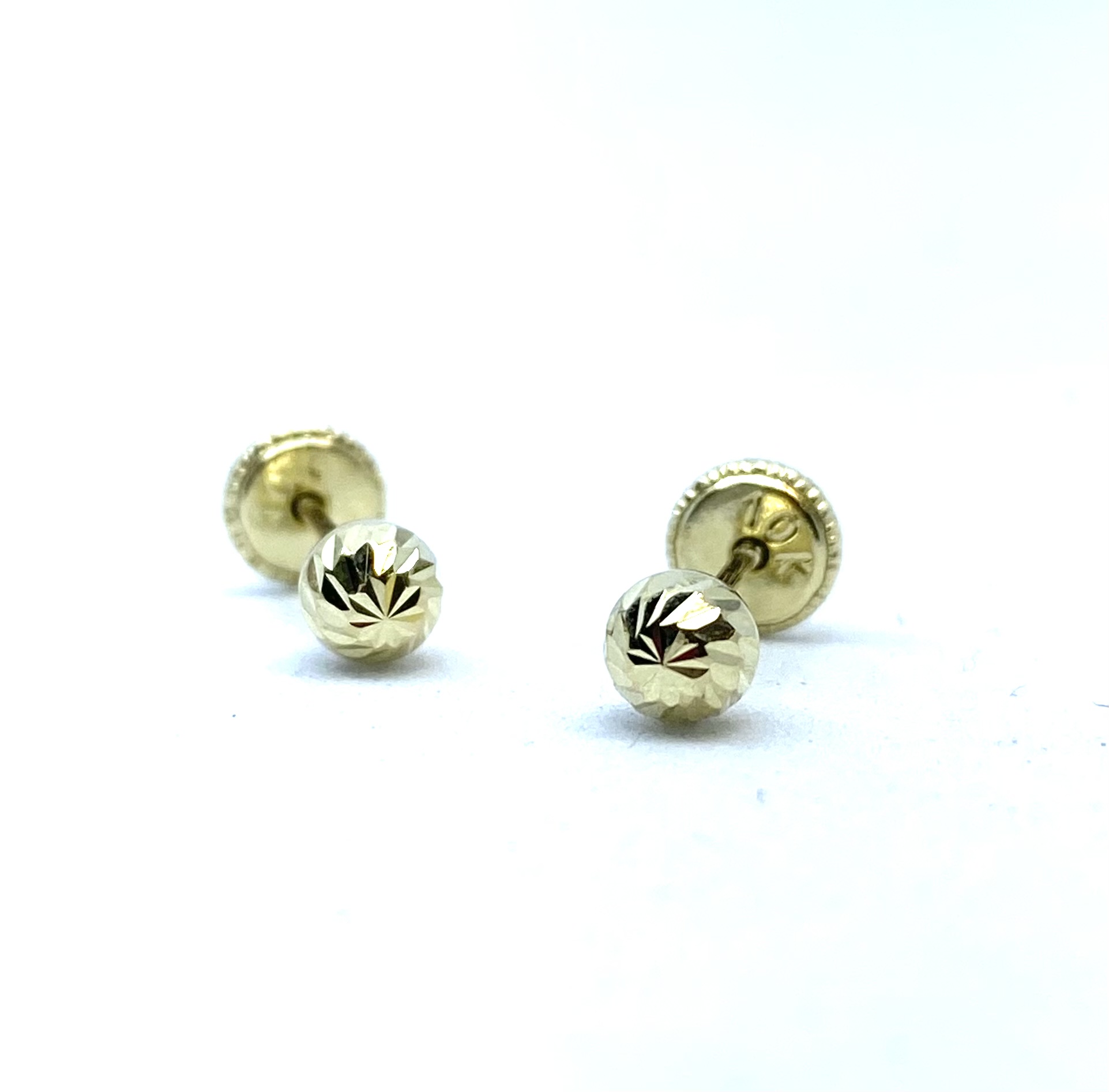 Boucles d'oreilles vissées pour enfant en or 10k, boules