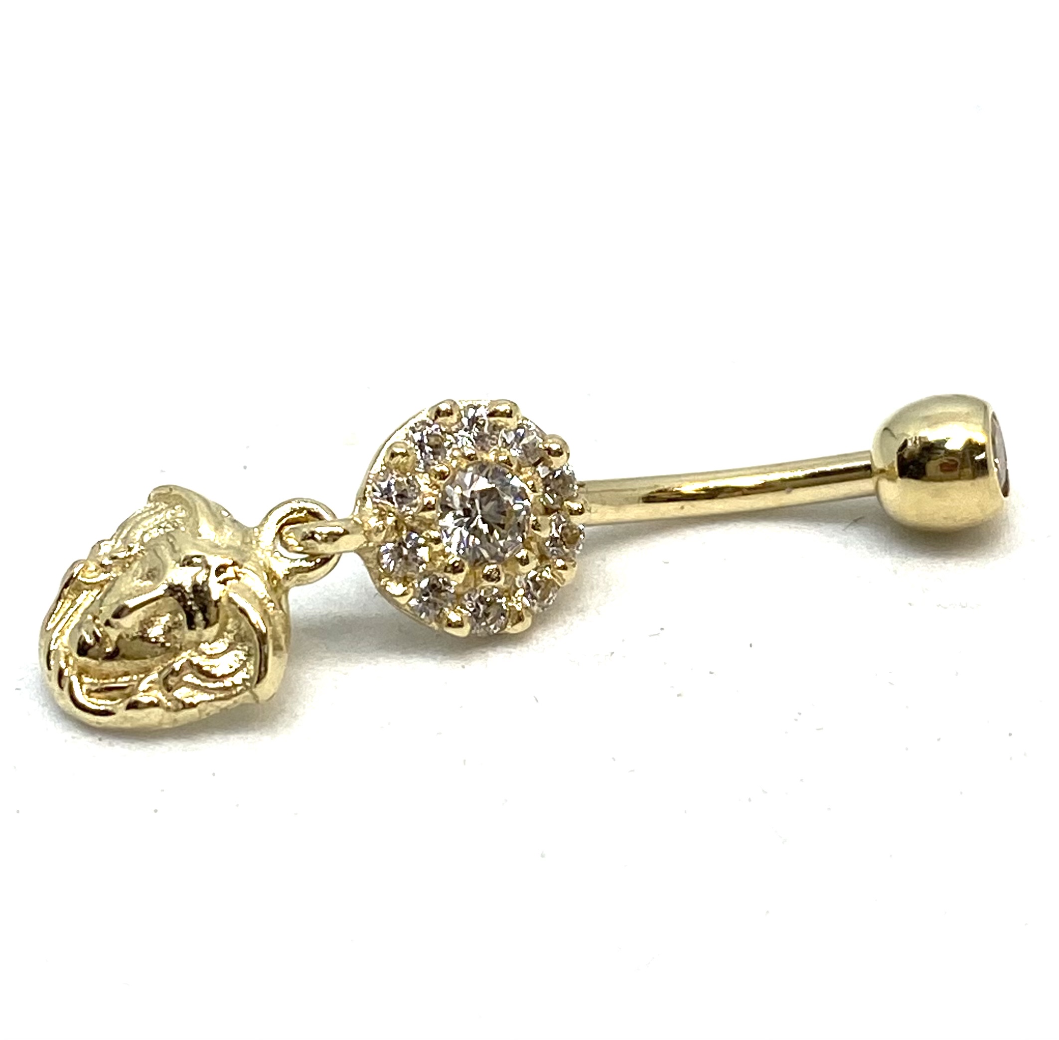 Barbel en or 14K, versace, 12 pierres