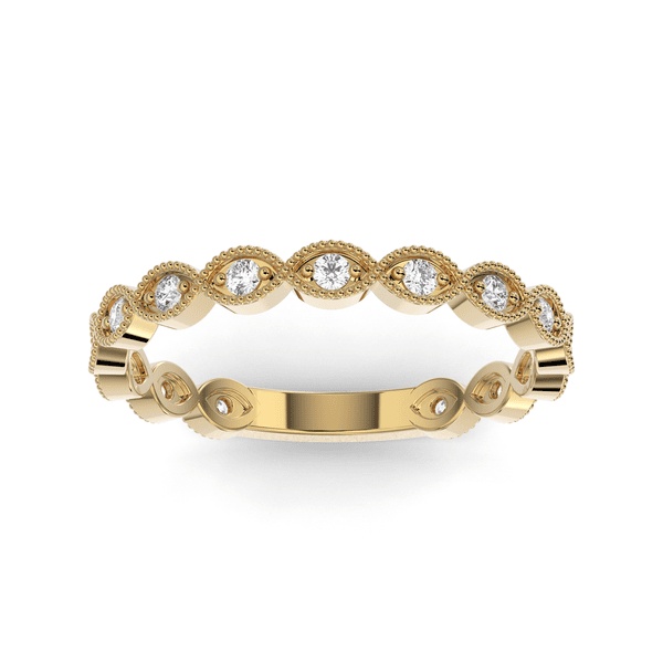 Jonc pour femme en or 14k, 0.23 carat de diamants I-1 - STB-004Y - MALO