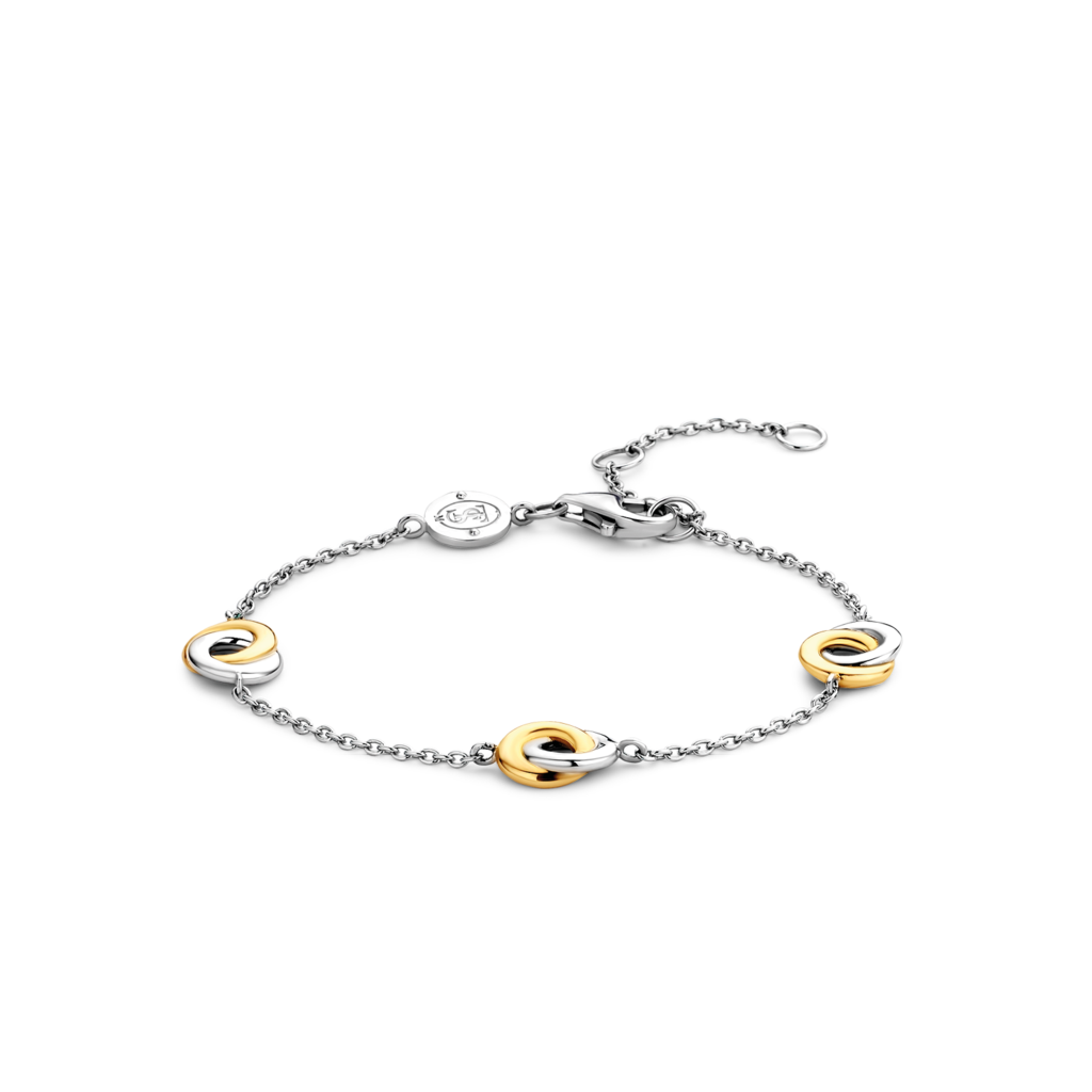 Bracelet argent 925, 2 cercles entre-croisés