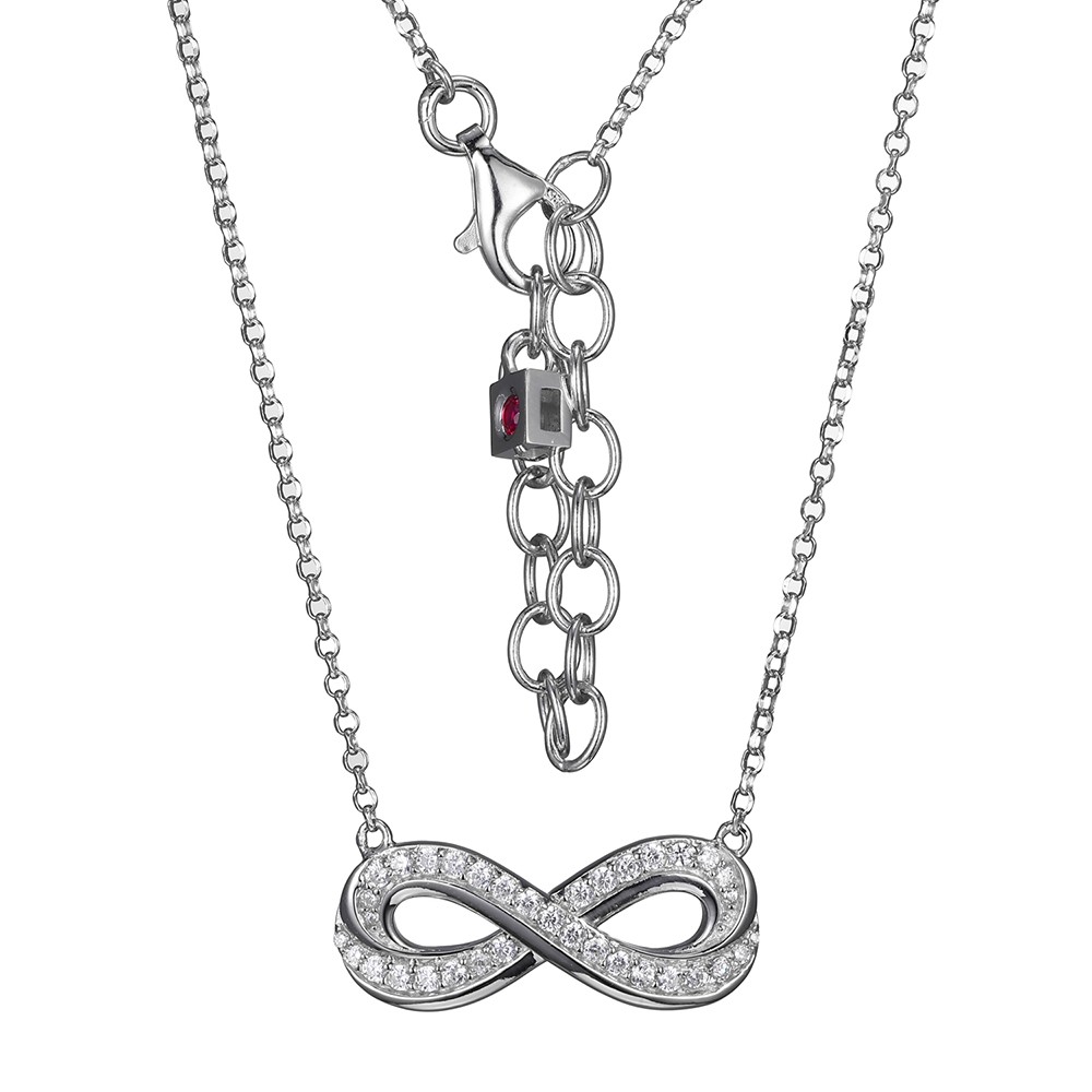Pendantif pour femme en argent 925, cubic zirconium, infini