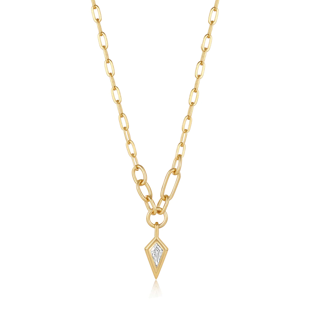 Pendentif pour femme en argent 925, zircon - N041-02G-W - Ania Haie