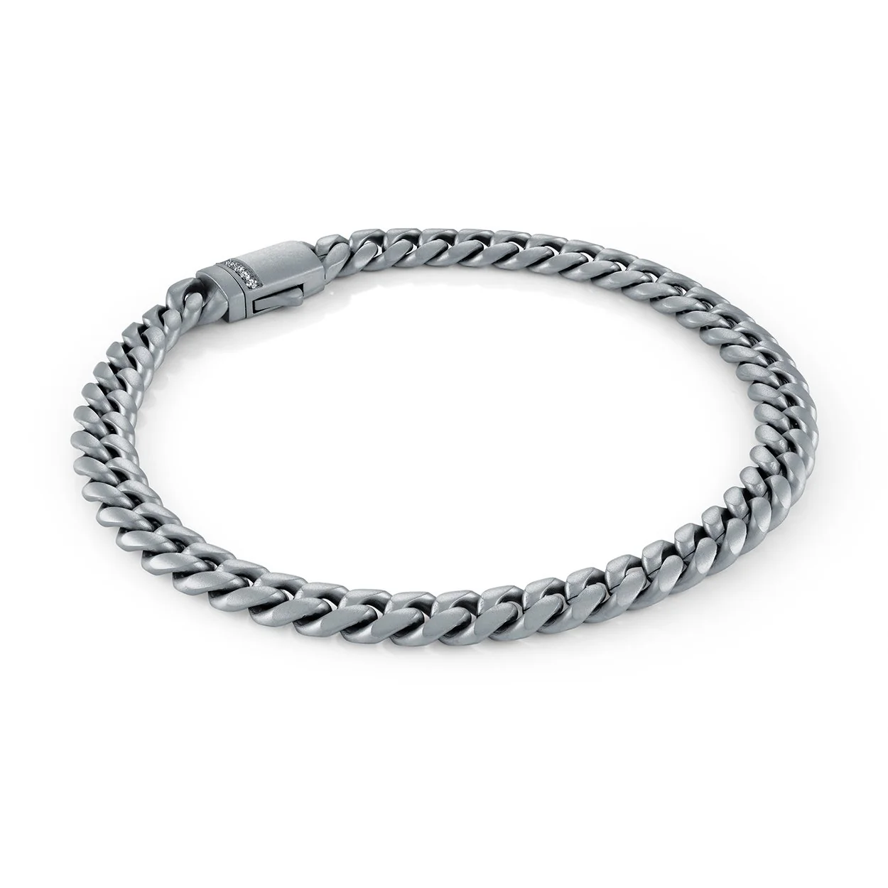 Bracelet pour homme en stainless, gourmette 6mm, cubic zirconium - SMB768-8 - Italgem