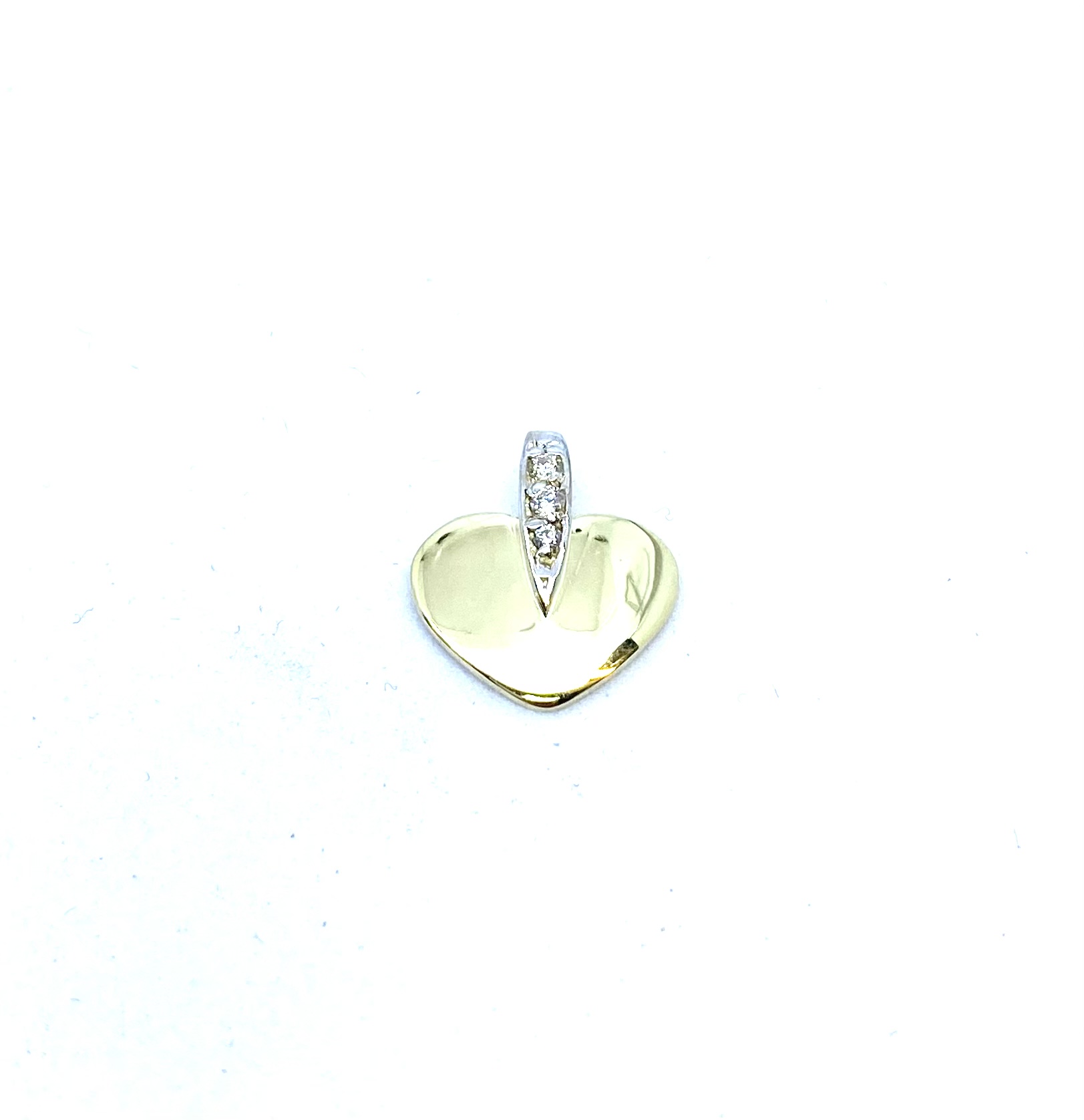 Pendentif pour femme en or 10, coeur, cubic zirconium