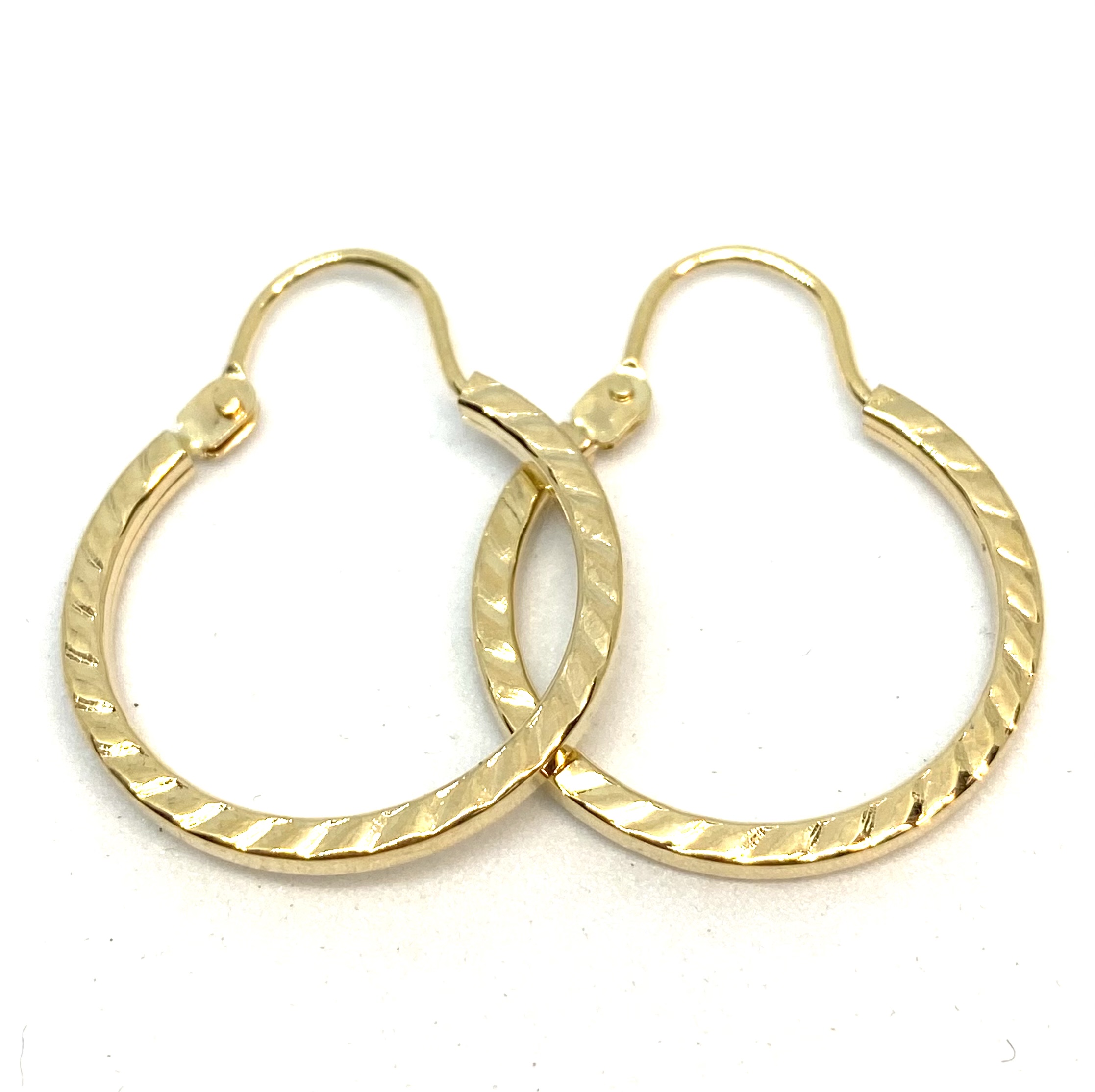 Boucles d'oreilles pour femme en or 10K, diamond cut, crochet