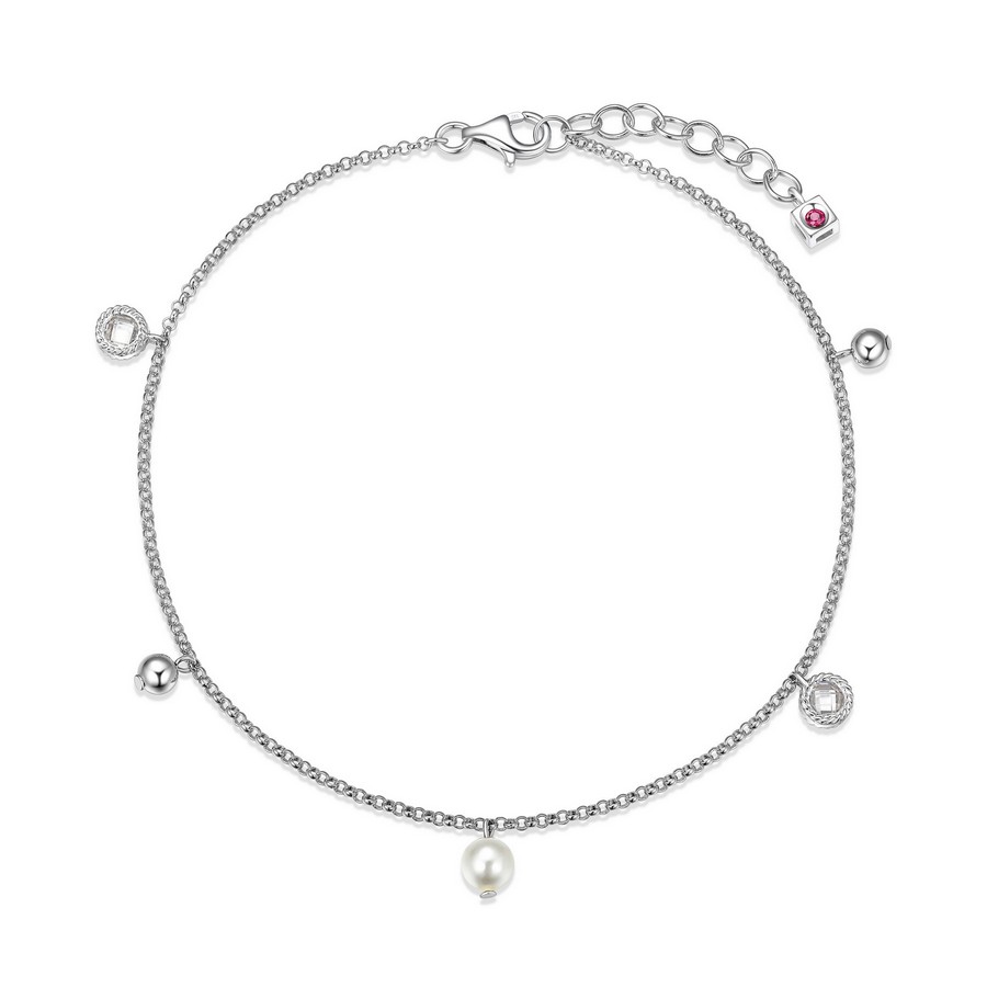 Bracelet pour femme en argent 925, perles d'eau douce, zircons