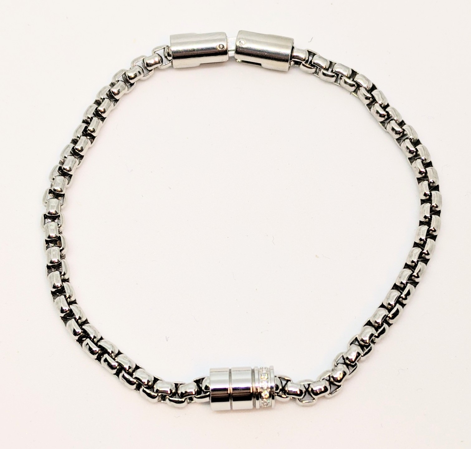 Bracelet stainless, pierres de swarovski