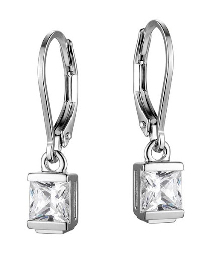 Boucles d'oreilles pour femme en argent 925, cubic zirconium