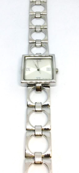 Montre femme, argent 925, mouvement suisse, cadran carré