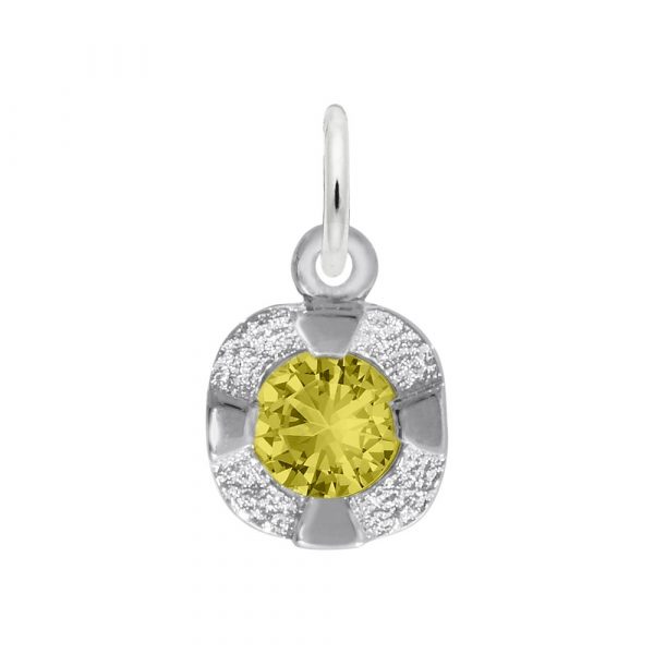 Pendentif en argent 925, pierre de naissance