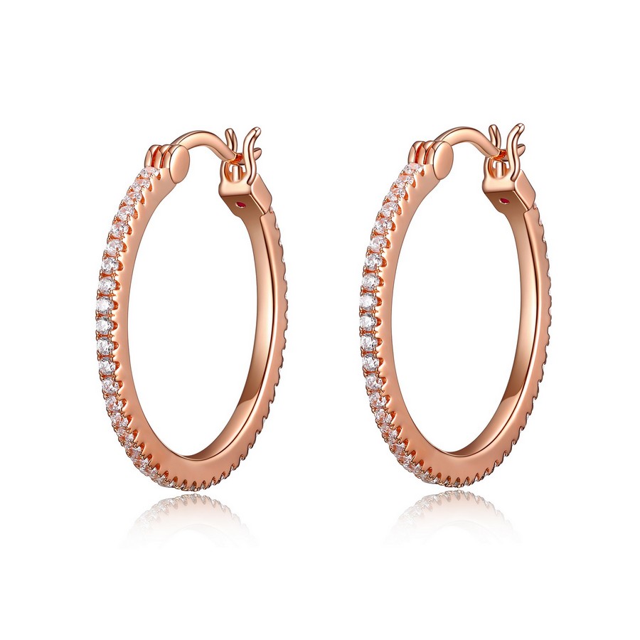 Boucles d'oreilles pour femme en argent 925, zircons, fourchette