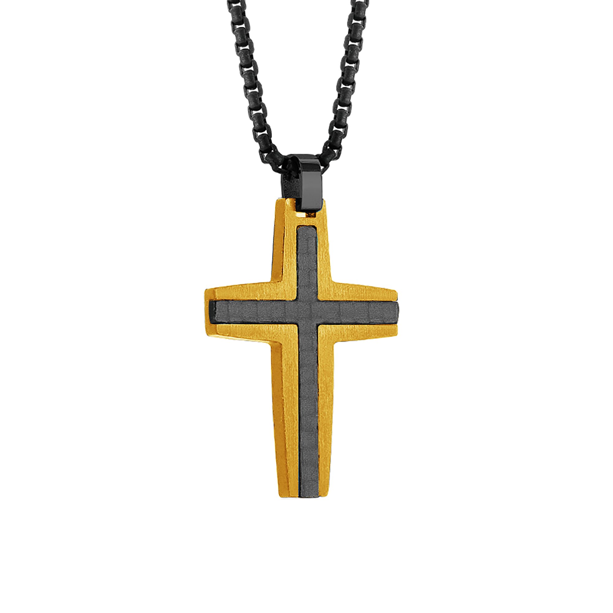 Pendentif pour homme en stainless et fibre de carbone, corix