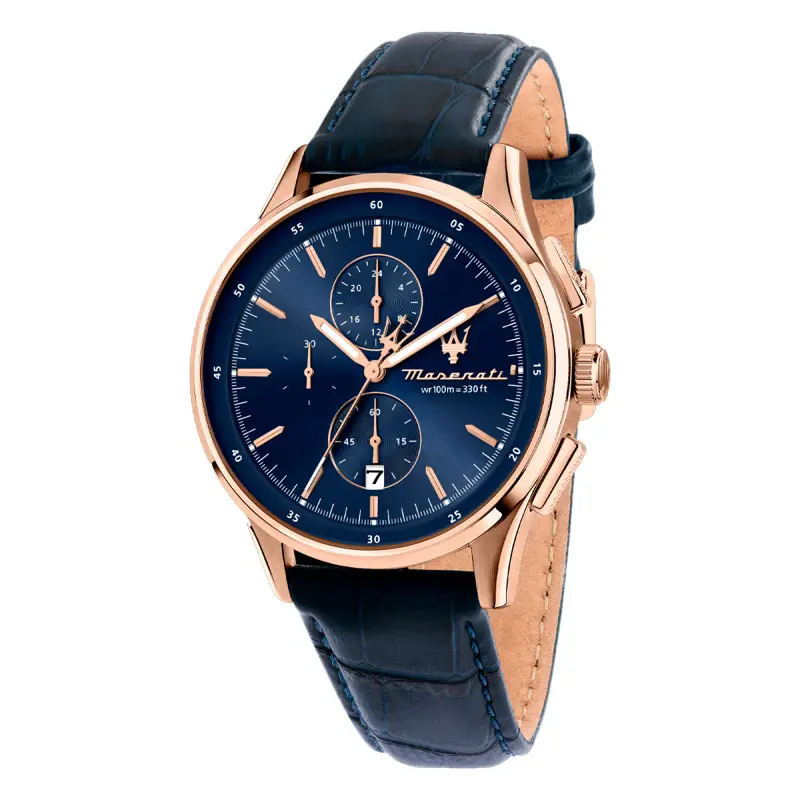 Montre pour homme en stainless, bracelet de cuir, 10ATM - R8871624009 - Maserati