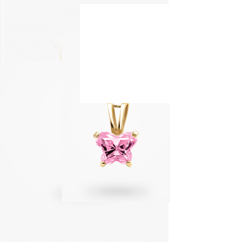 Pendentif pour enfant en or 10K, zircon coupe papillon