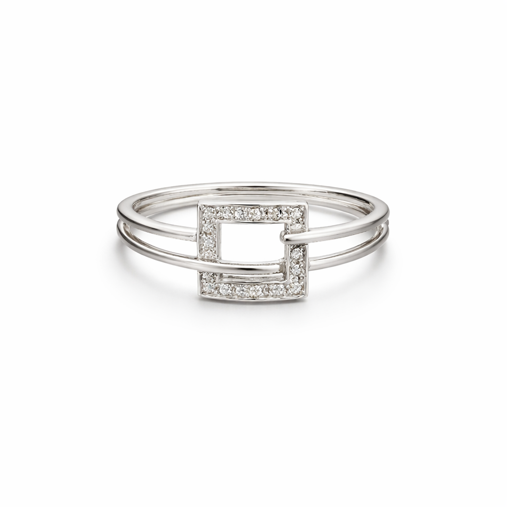 Bague pour femme en or 10k, 14 diamants pour 0.07 carat - R421166 - Image Design