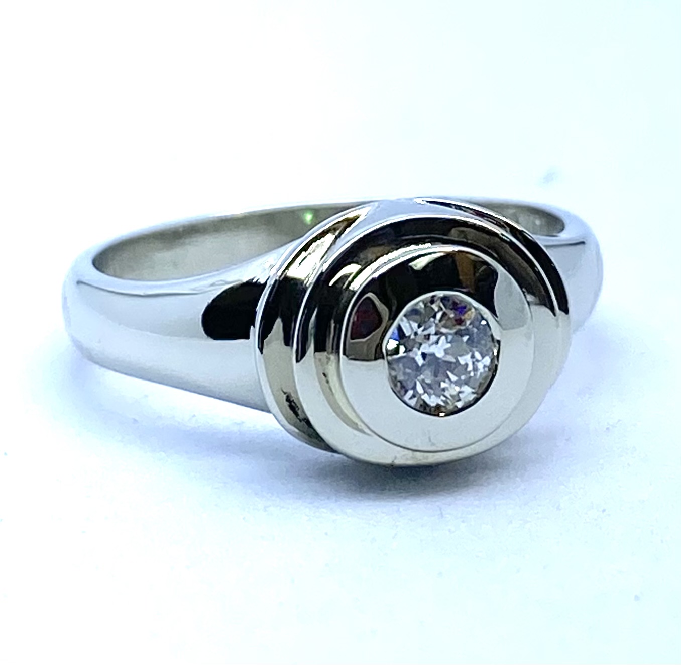 Bague pour femme en or 10K, 1 diamant SI-2, L pour 0.23 carat