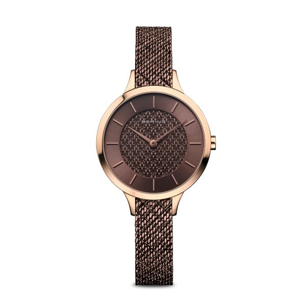 Montre pour femme en stainless, bracelet de mèche, verre saphir, 5ATM