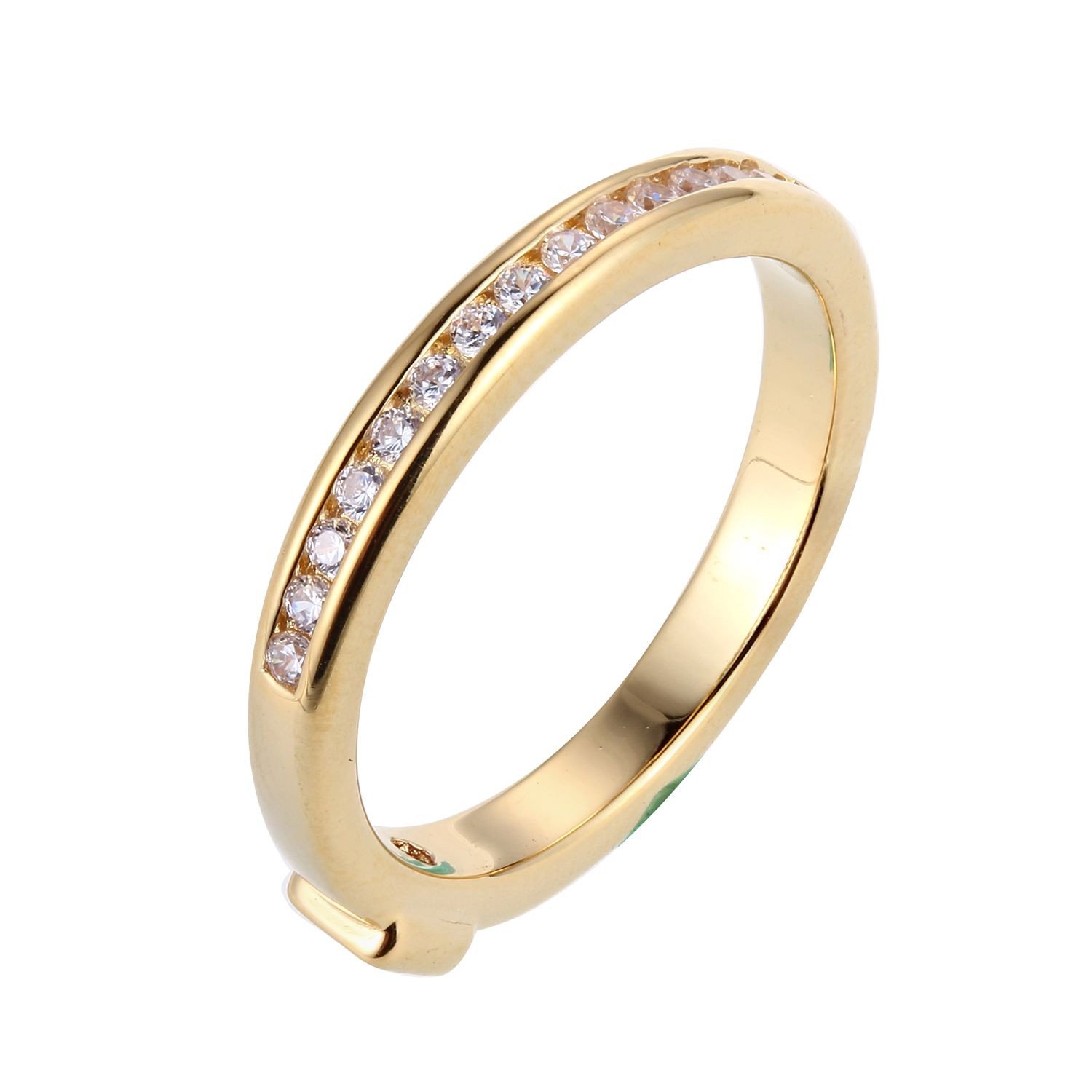 Bague semie-éternitée pour femme en argent 925, zircons