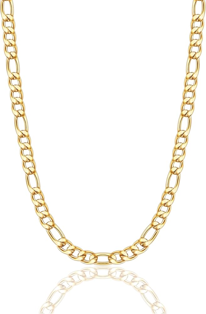 Chaine en stainless, figaro - SSZ-FIG45-22-G - Nathalie Belanger
