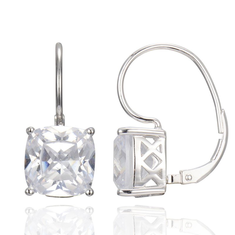 Boucle d'oreille argent 925 zircon 10MM 'crochet'