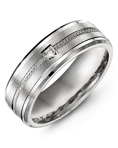 Jonc pour homme, 1 diamant pour 0.05 carat, DÉMO