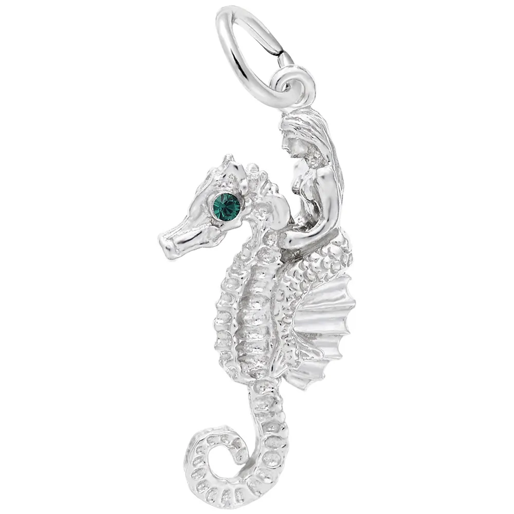 Pendentif pour femme en argent 925, hippocampe, sirène - 10-6495-000 - Rembrandt Charms
