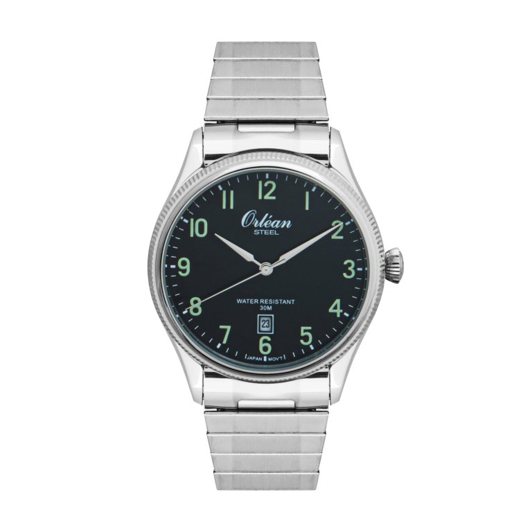 Montre pour homme en stainless, bracelet élastique, 3ATM - ME3532 - Orléan