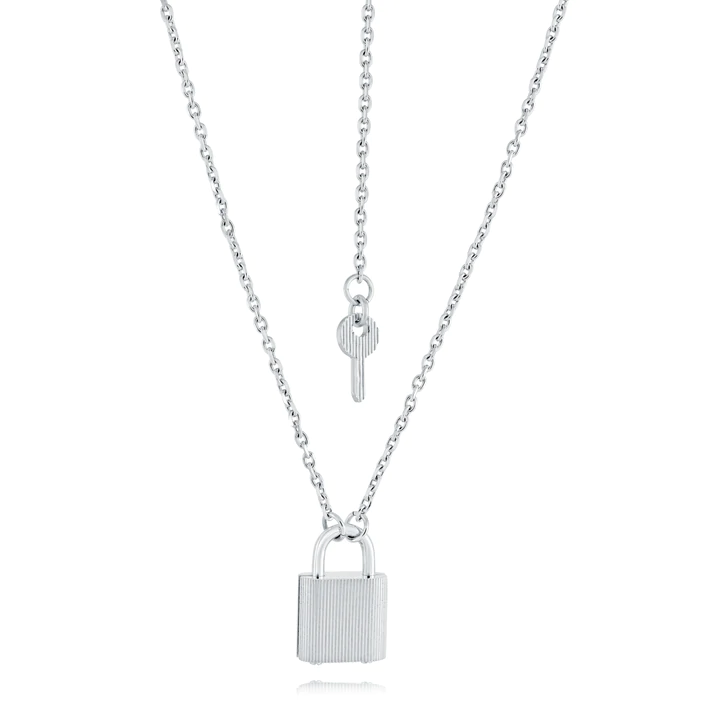 Pendentif pour femme en stainless, cadenas avec clée - SWN62 - Italgem