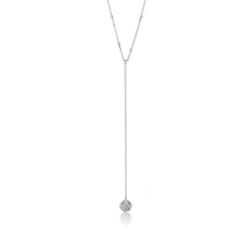 Colllier pour femme en argent 925, boules et médaillon