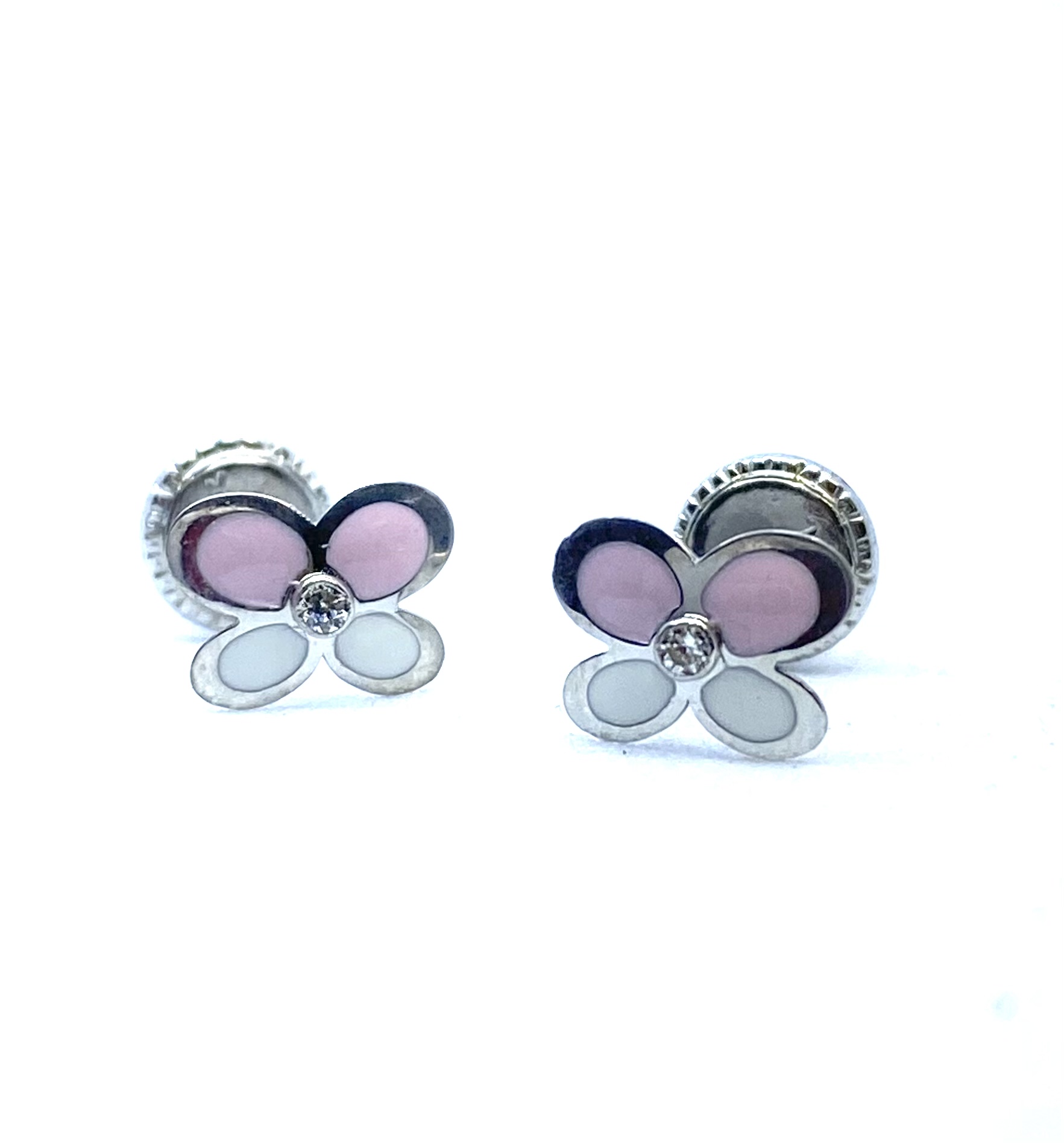 Boucles d'oreilles vissées pour enfant en or 10k, papillon