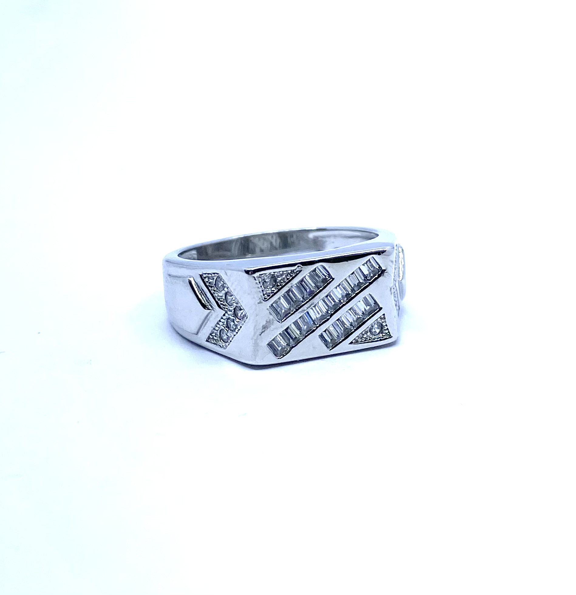 Bague pour homme en argent 925, zircons