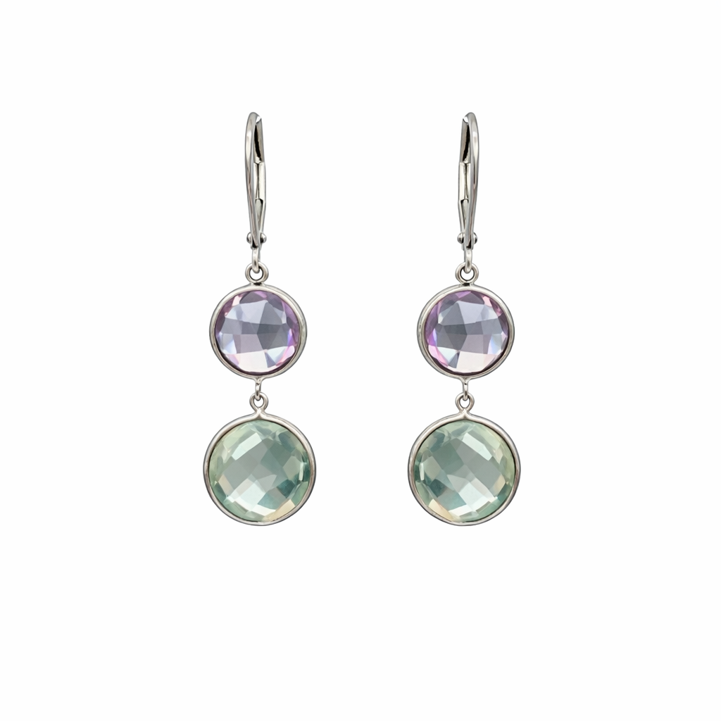 Boucles d'oreilles pour femme en or 10k, 4 topazes - 503W1S1A - BCouture