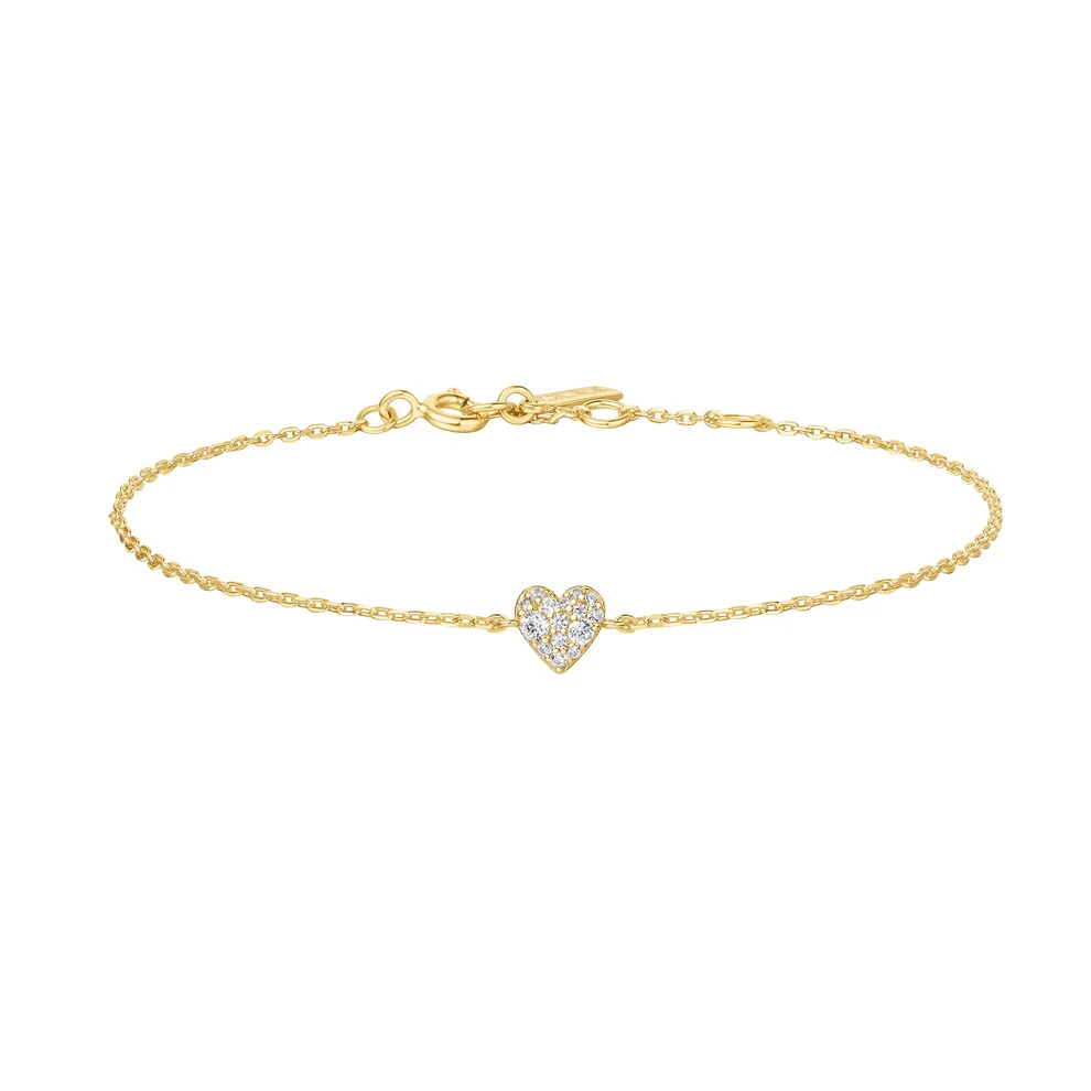 Bracelet pour femme en argent 925, cubic zirconium, coeur - B064-01G - Ania Haie