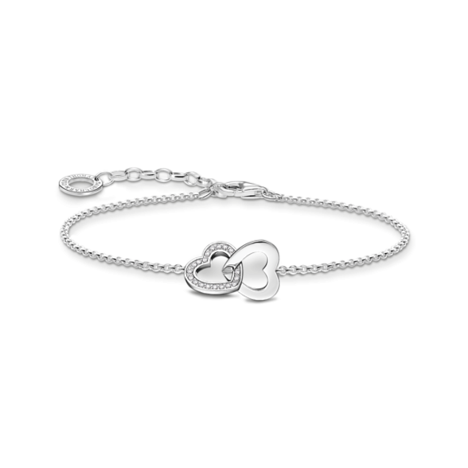 Bracelet pour femme en argent 925, cubic zirconium, coeurs - A2163-051-14-L19V - Thomas Sabo
