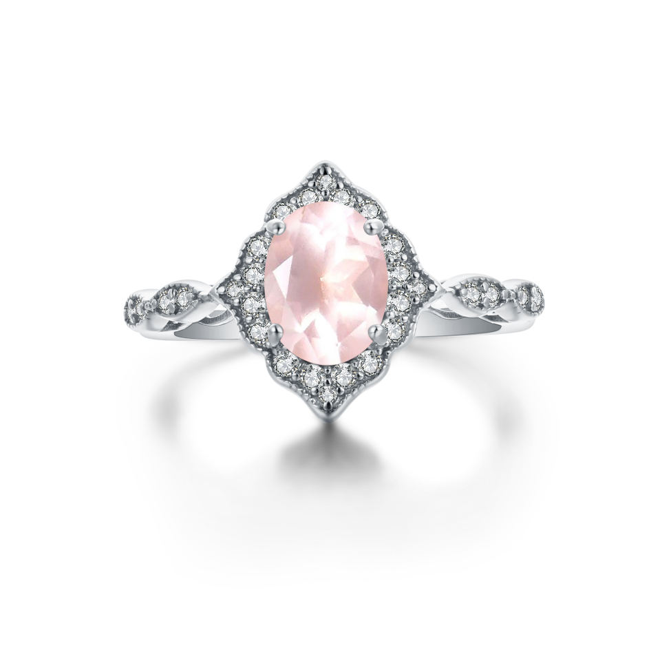 Bague pour femme en argent 925, quartz, cubic zirconium - VICTORIA-S-7 - Pinkalie