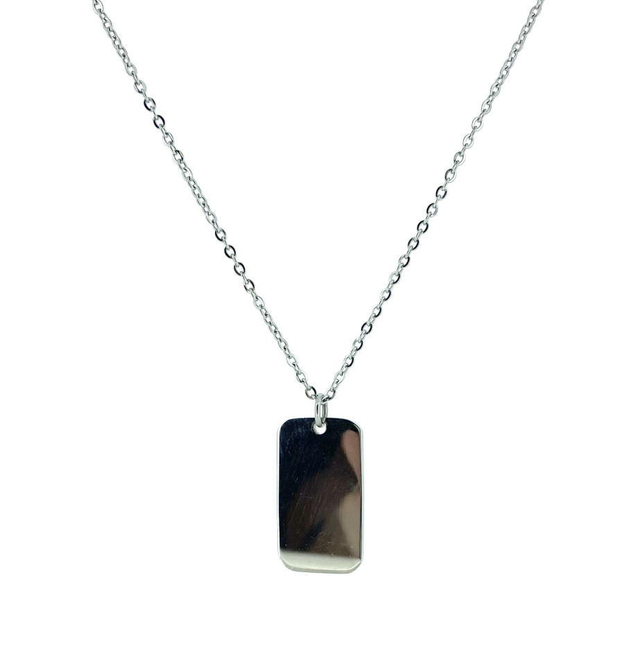 Pendentif en stainless, plaque - PD506 - Divers