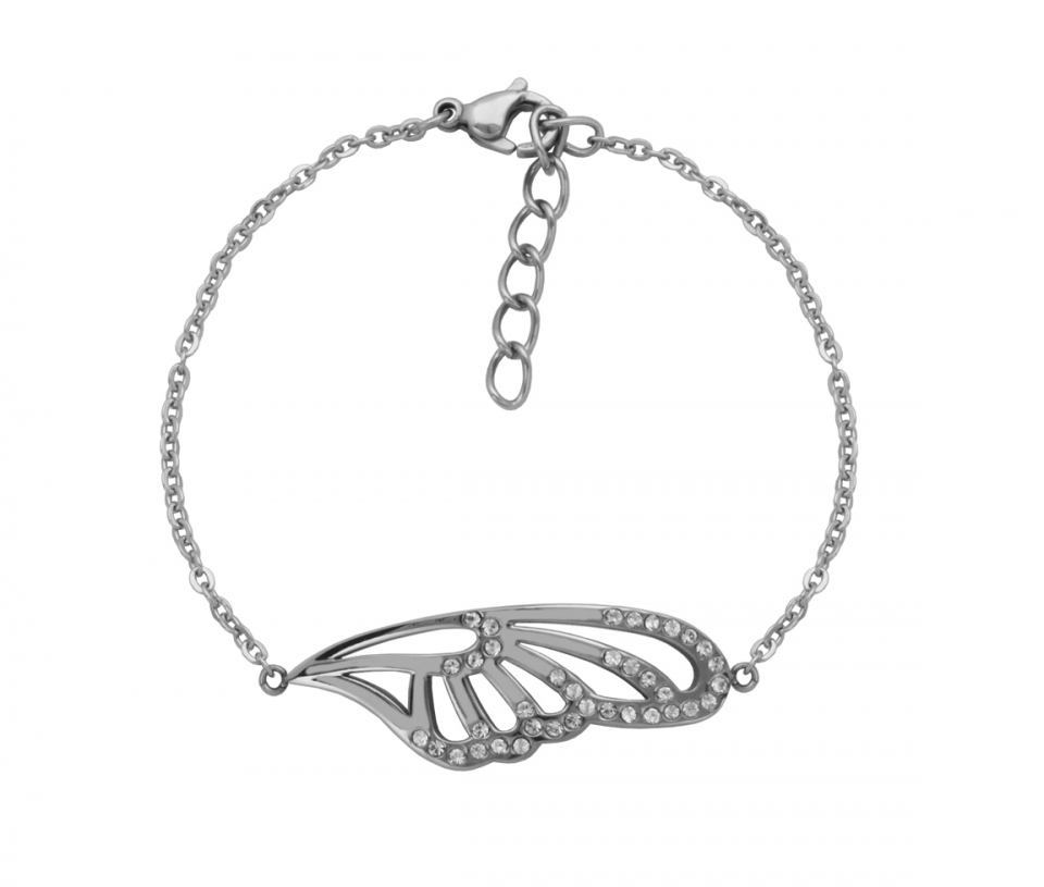 Bracelet pour femme en stainless, cubic zirconium, papillon - T1X7080080 - Steelx