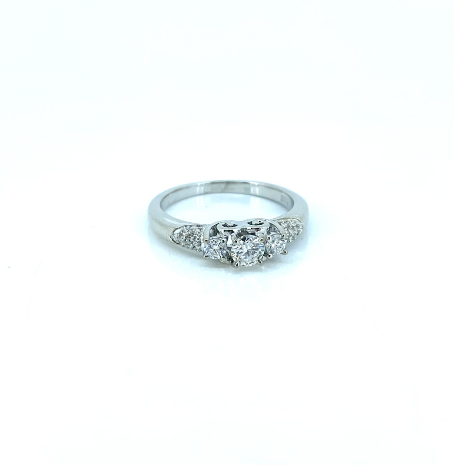 Bague pour femme en or 14k, 0.44 carat de diamants ( diamant central est de 0.23 carat SI-2 G ) - JAR28583B - Benjamin Jacques