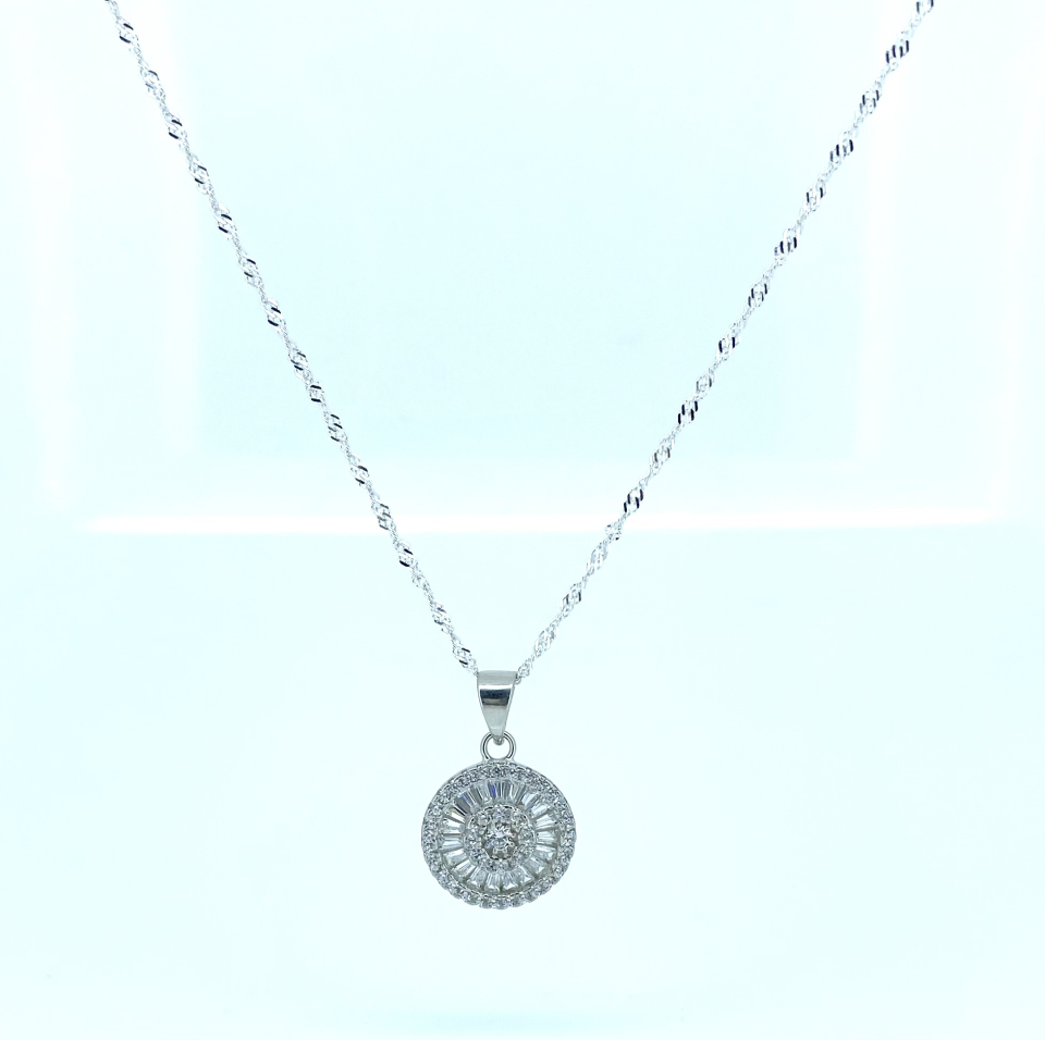 Ensemble de pendentif et boucles d'oreilles pour femme en argent 925, cubic zirconium - PS1308C1 - Danny's silver