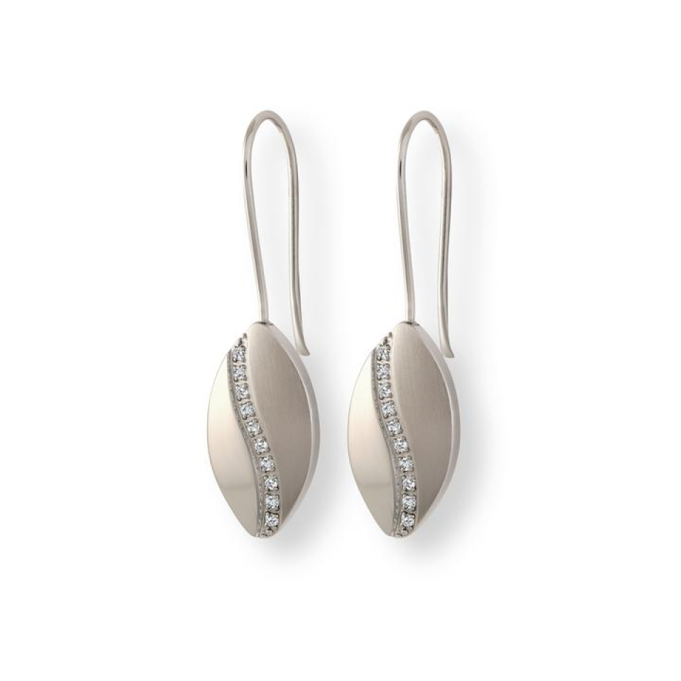 Boucles d'oreilles pour femme en stainless, zircons, crochet - SEA281 - Italgem