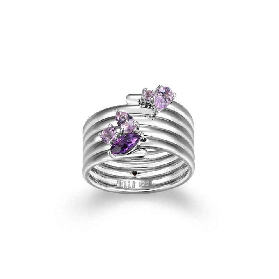 Bague pour femme en argent 925, améthystes - R4LAJM13AG - ELLE