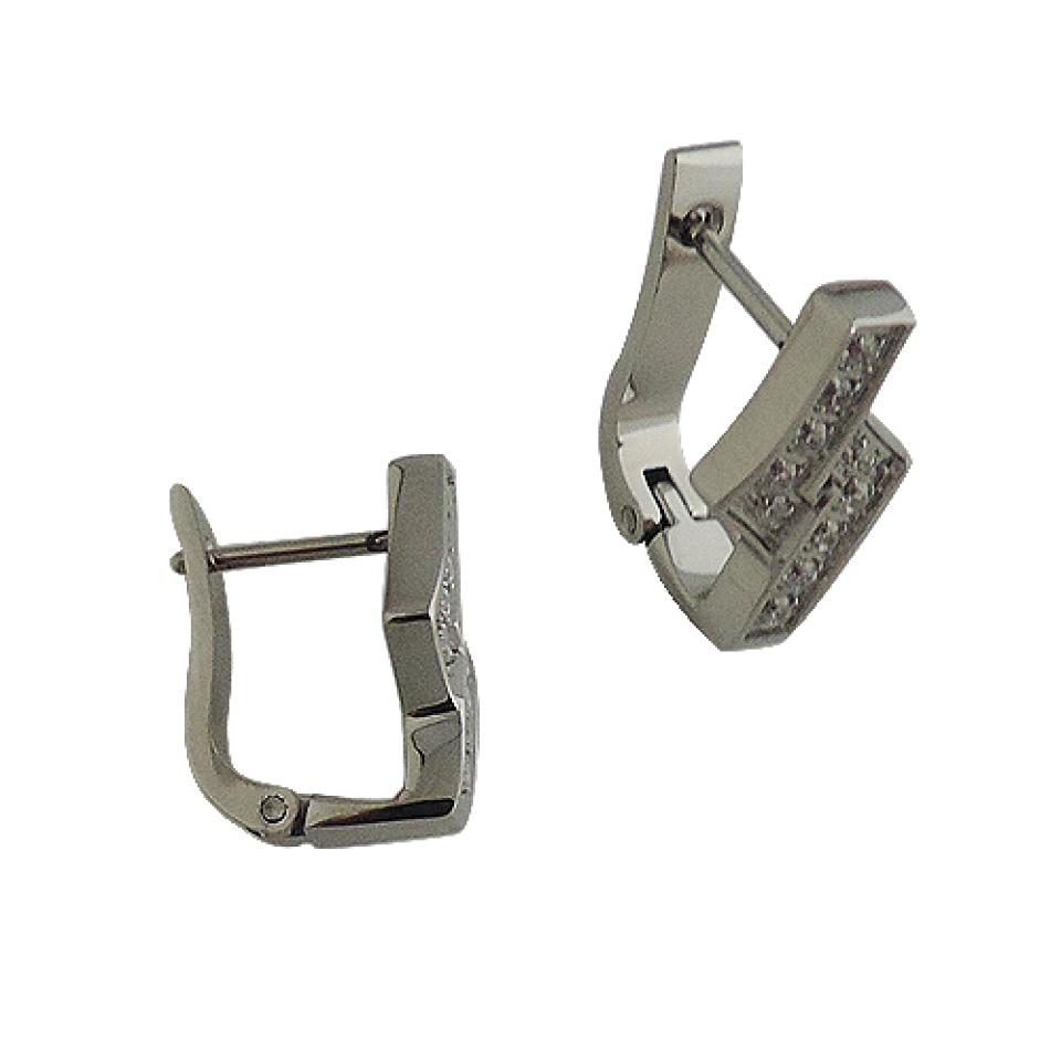Boucles d'oreilles pour femme en stainless, zircons - STE173ZN - Laventurine