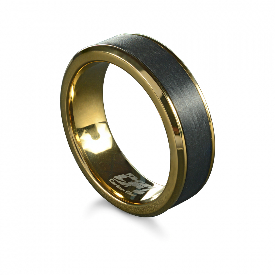 Jonc pour homme en stainless et fibre de carbonne - CF5-11 - Italgem