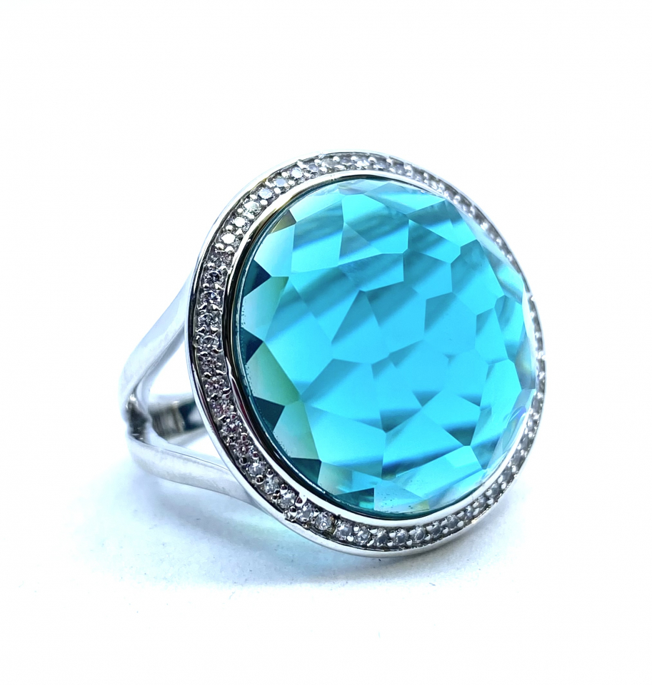 Bague pour femme en argent 925, zircons - ESR5830-T-8 - Ethan Stars