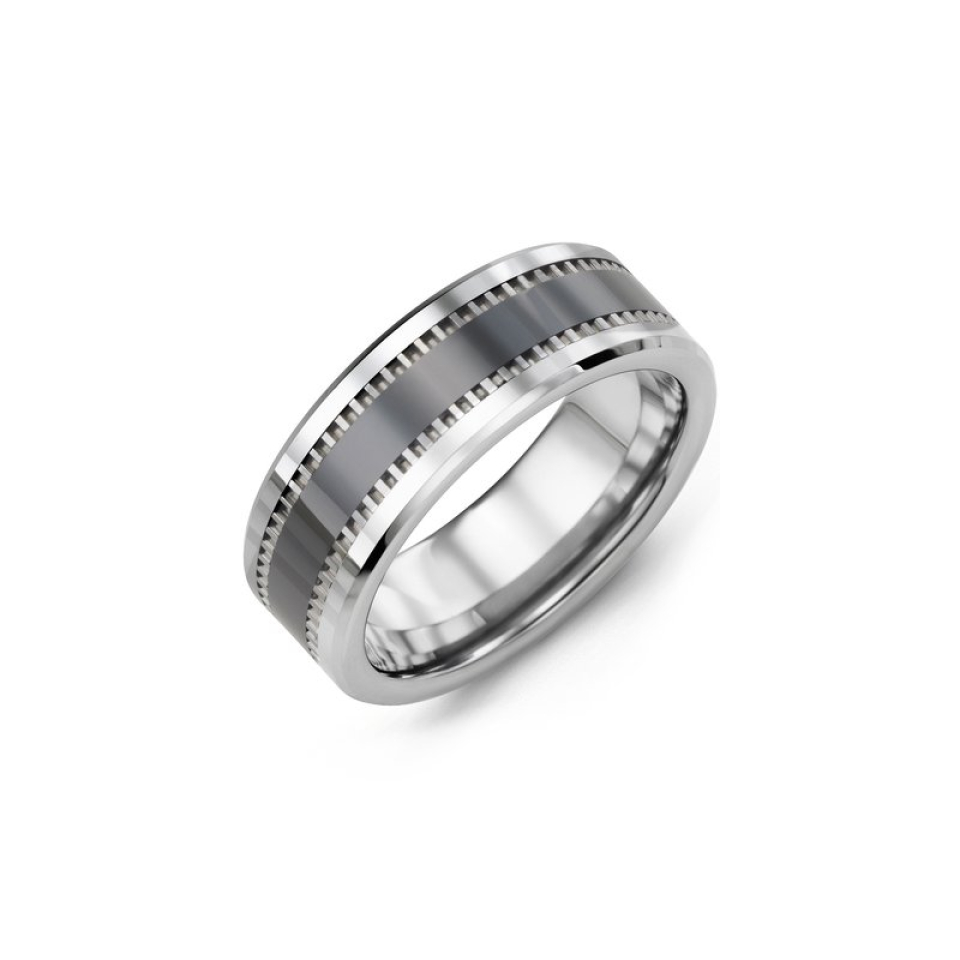 Bague pour homme en tungstène et céramique - MGZ800TC - Madani