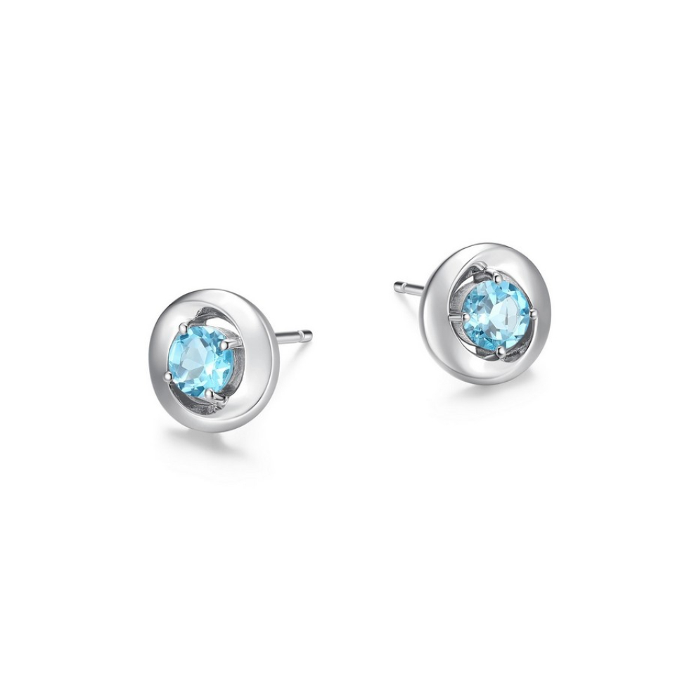 Boucles d'oreilles pour femme en argent 925, topazes